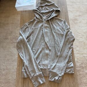 Bombshell Gray Zip-Up Hooded Sweater